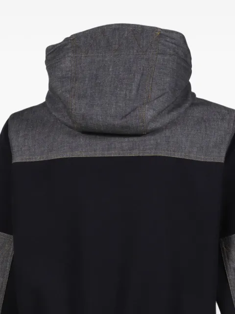 Moncler Grenoble denim-panel fleece jacket