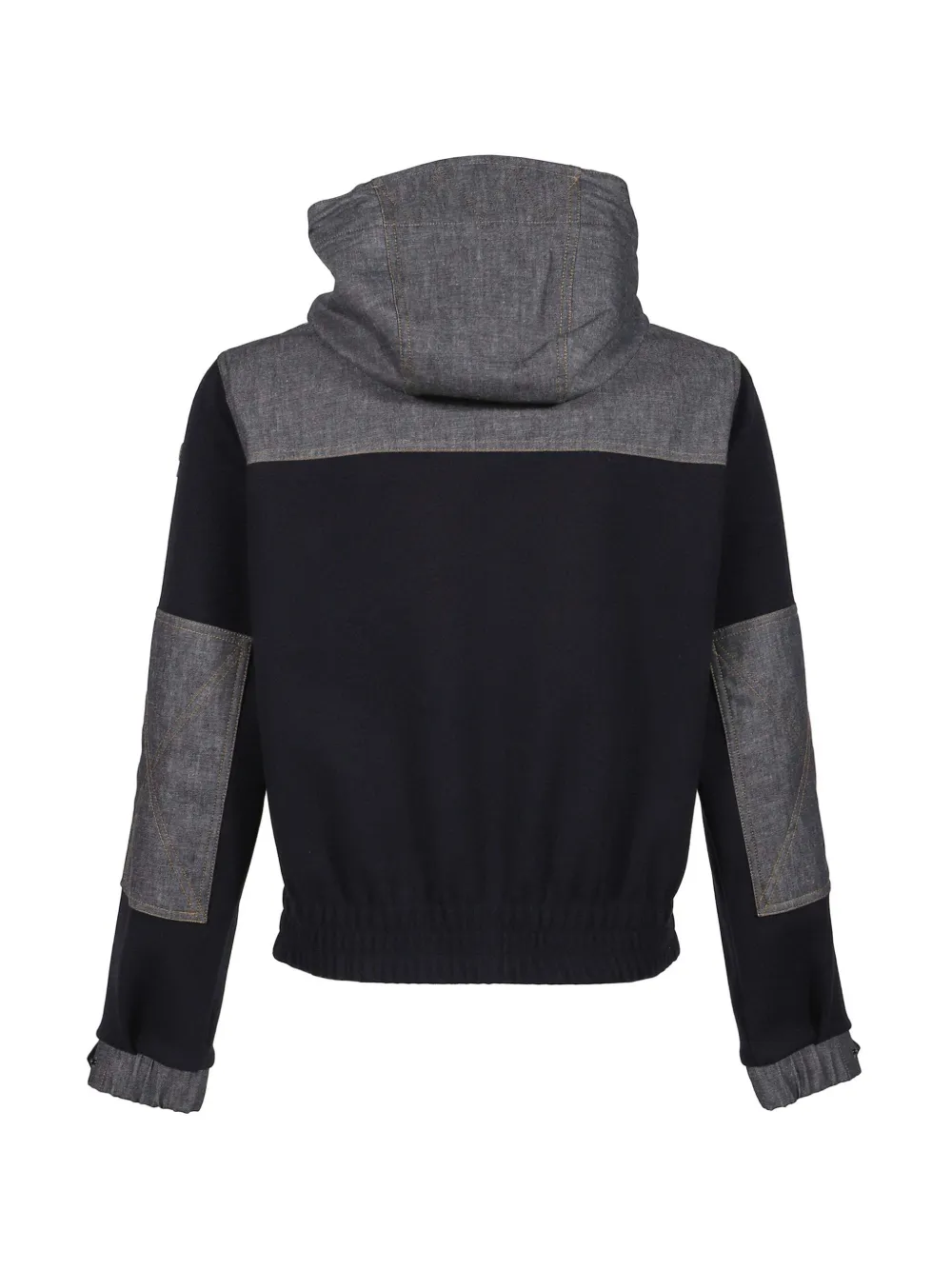 Moncler Grenoble Fleece jack met denim vlak Blauw