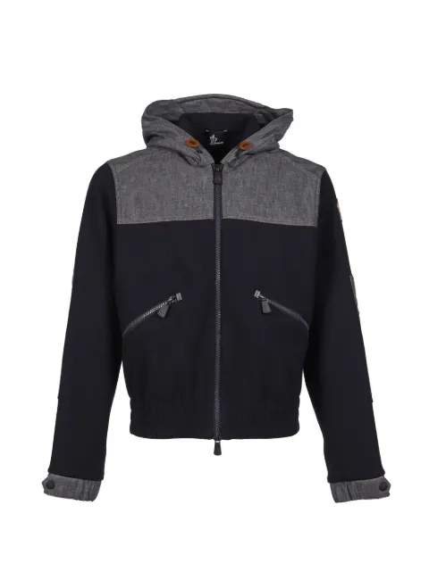 Moncler Grenoble denim-panel fleece jacket