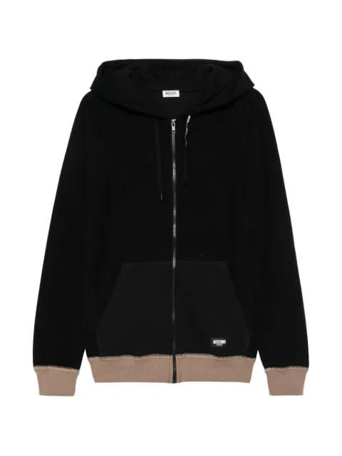 Moschino logo-patch zip-up hoodie