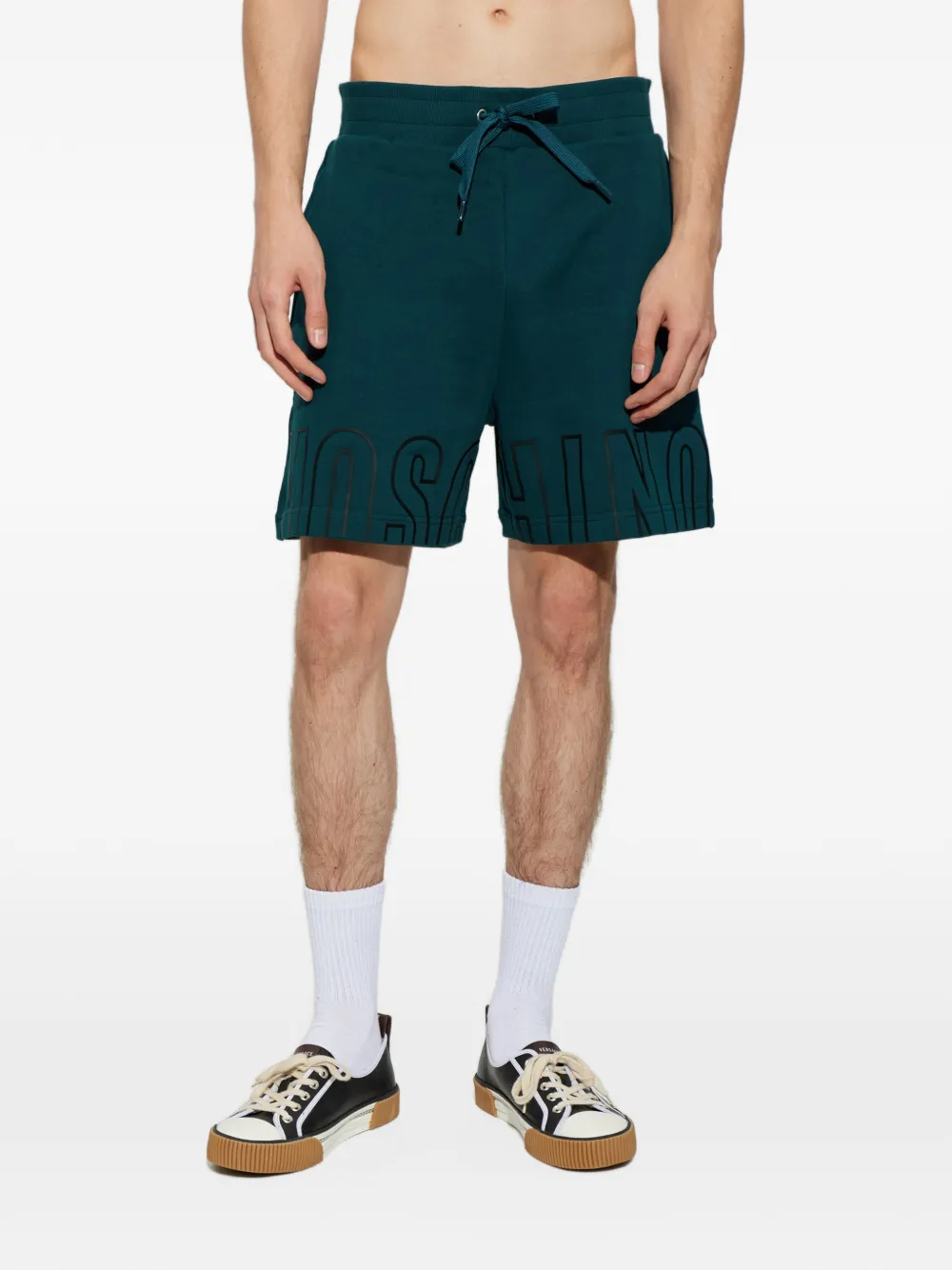 Moschino logo-print drawstring shorts Groen