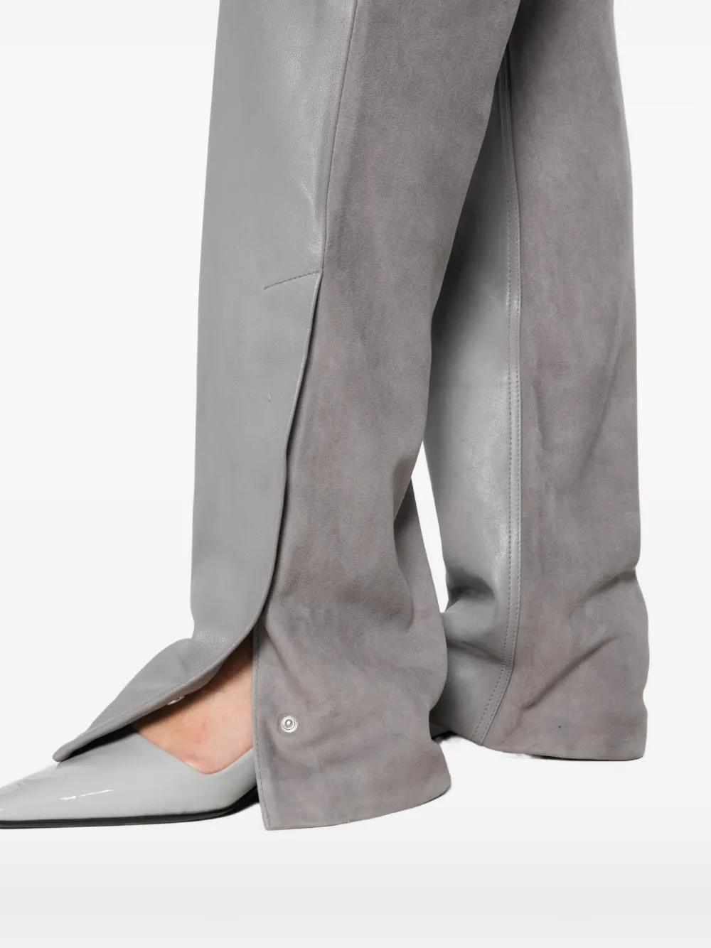 Sportmax paneled leather trousers Grijs