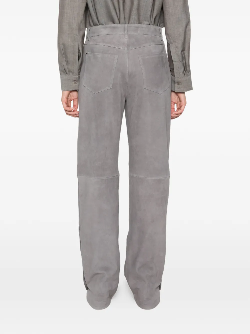 Sportmax paneled leather trousers Grijs