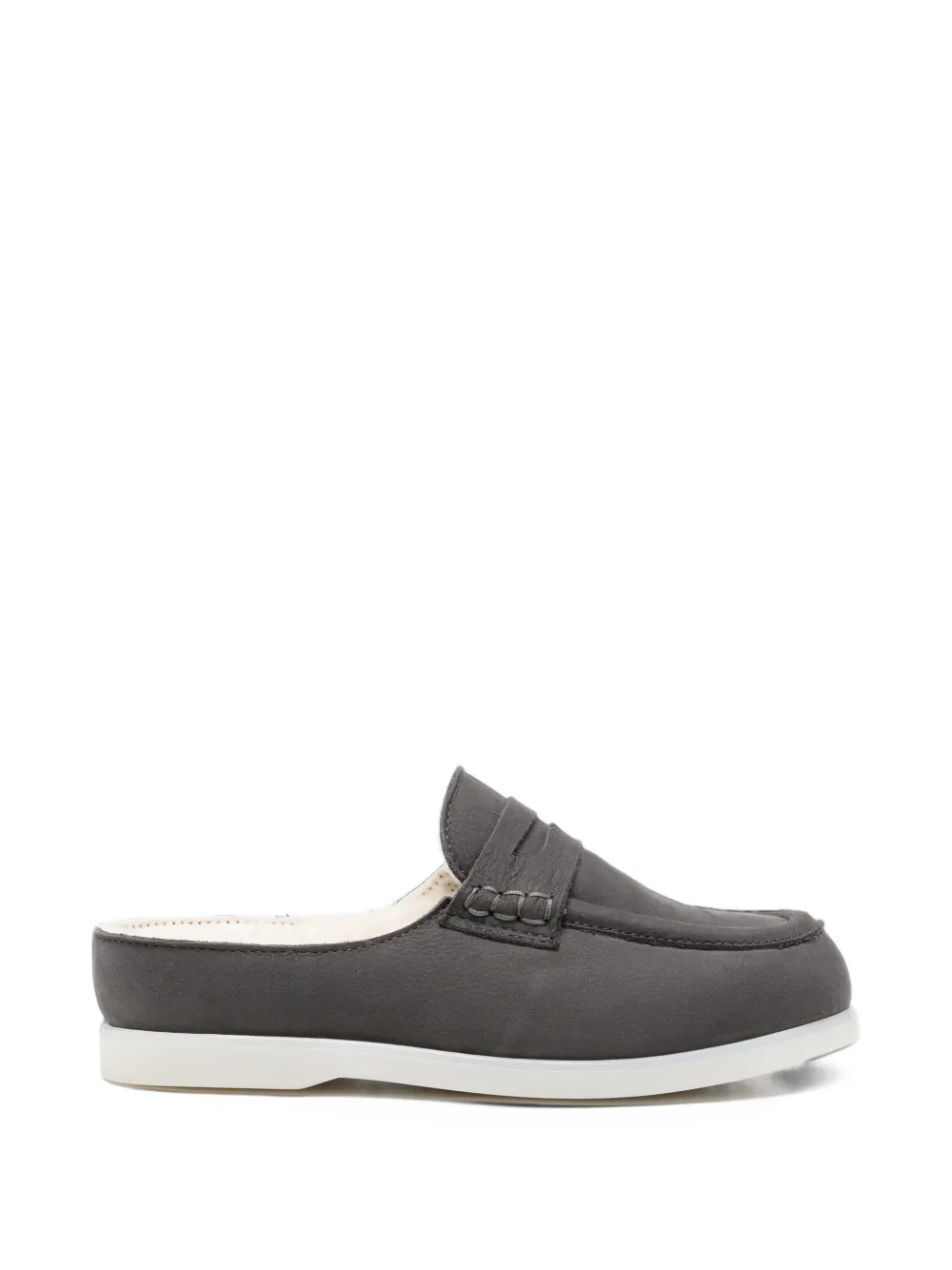 Douuod Kids leather penny-strap loafers - Grigio