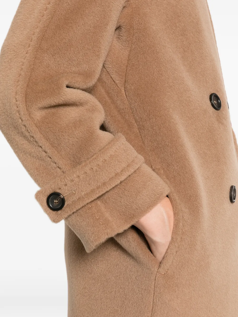 Max Mara double-breasted buttoned-cuff coat Beige