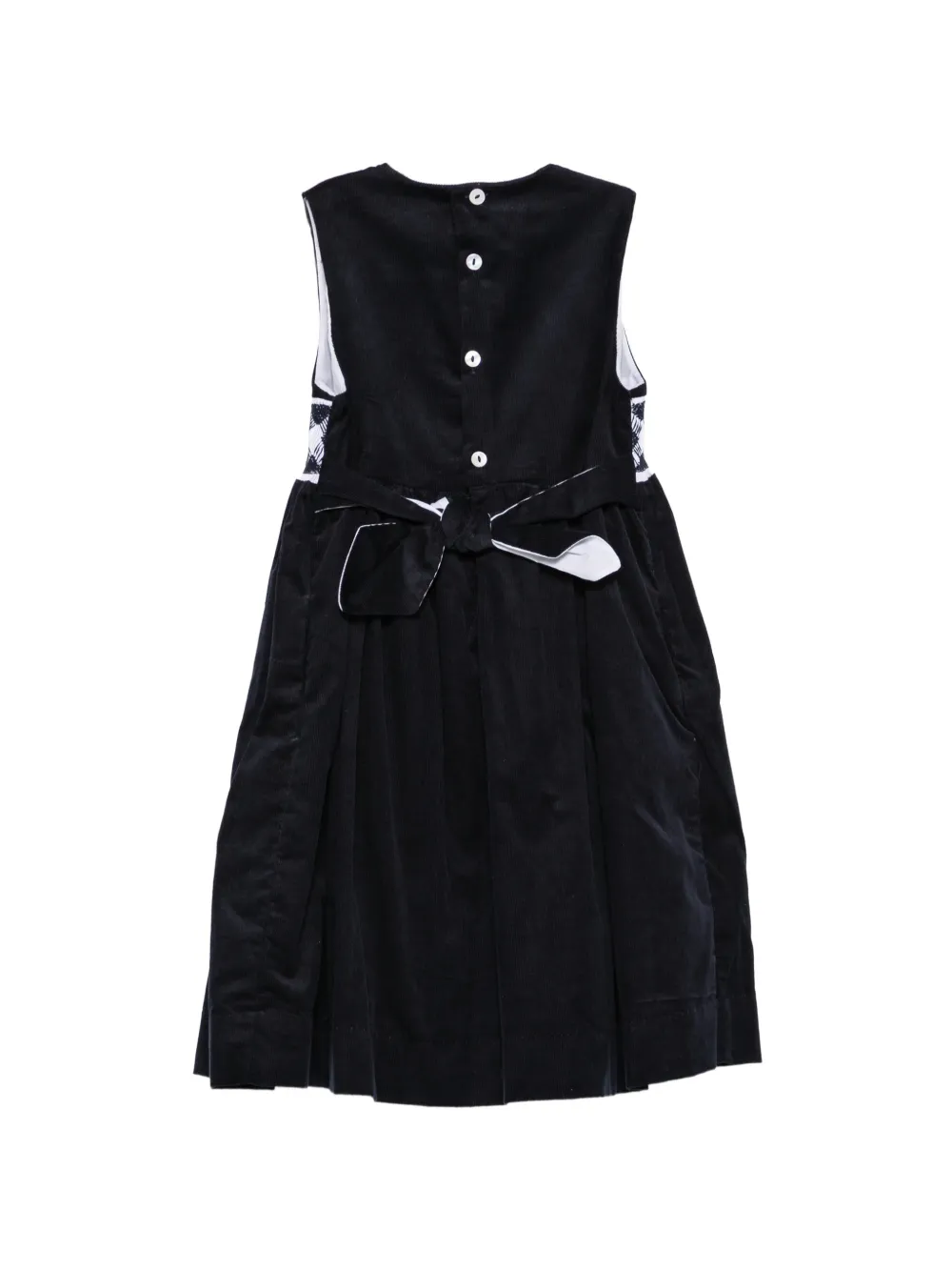 KIDIWI smocked corduroy dress Blauw