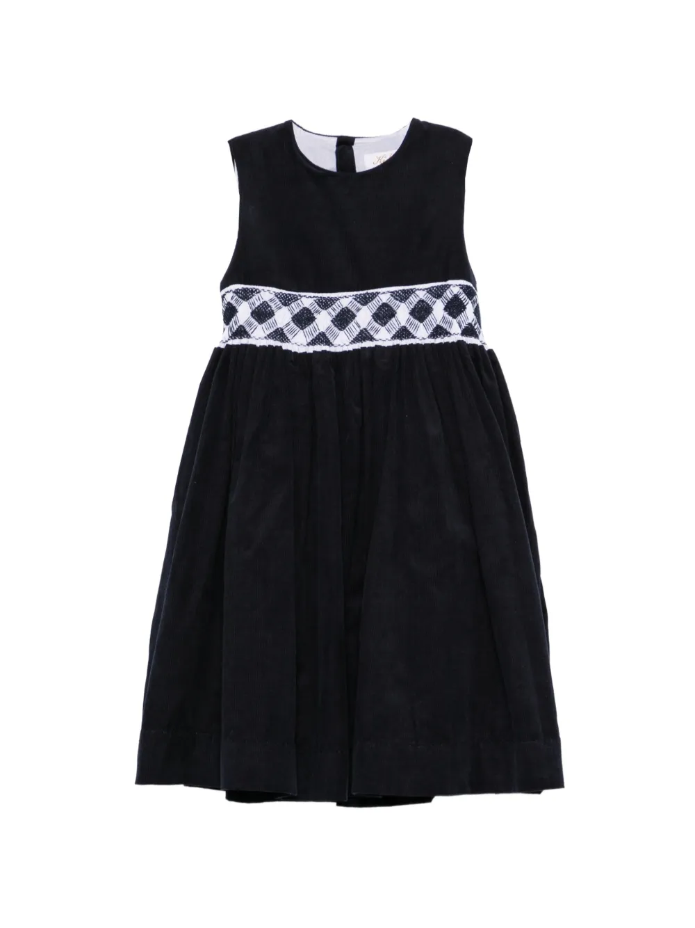 KIDIWI smocked corduroy dress Blauw