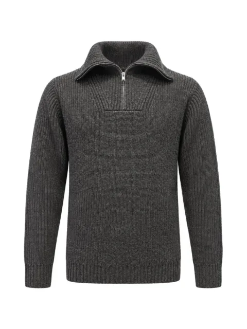 Yves Salomon zip-up ribbed-knit sweater