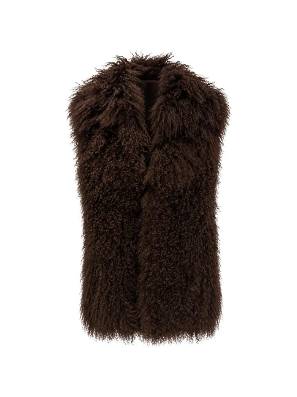 Yves Salomon sleeveless shearling gilet - Marron