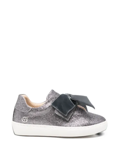 Florens glitter-effect velvet-bow sneakers