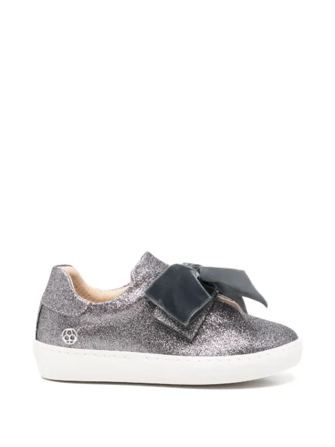 Florens glitter-effect velvet-bow sneakers