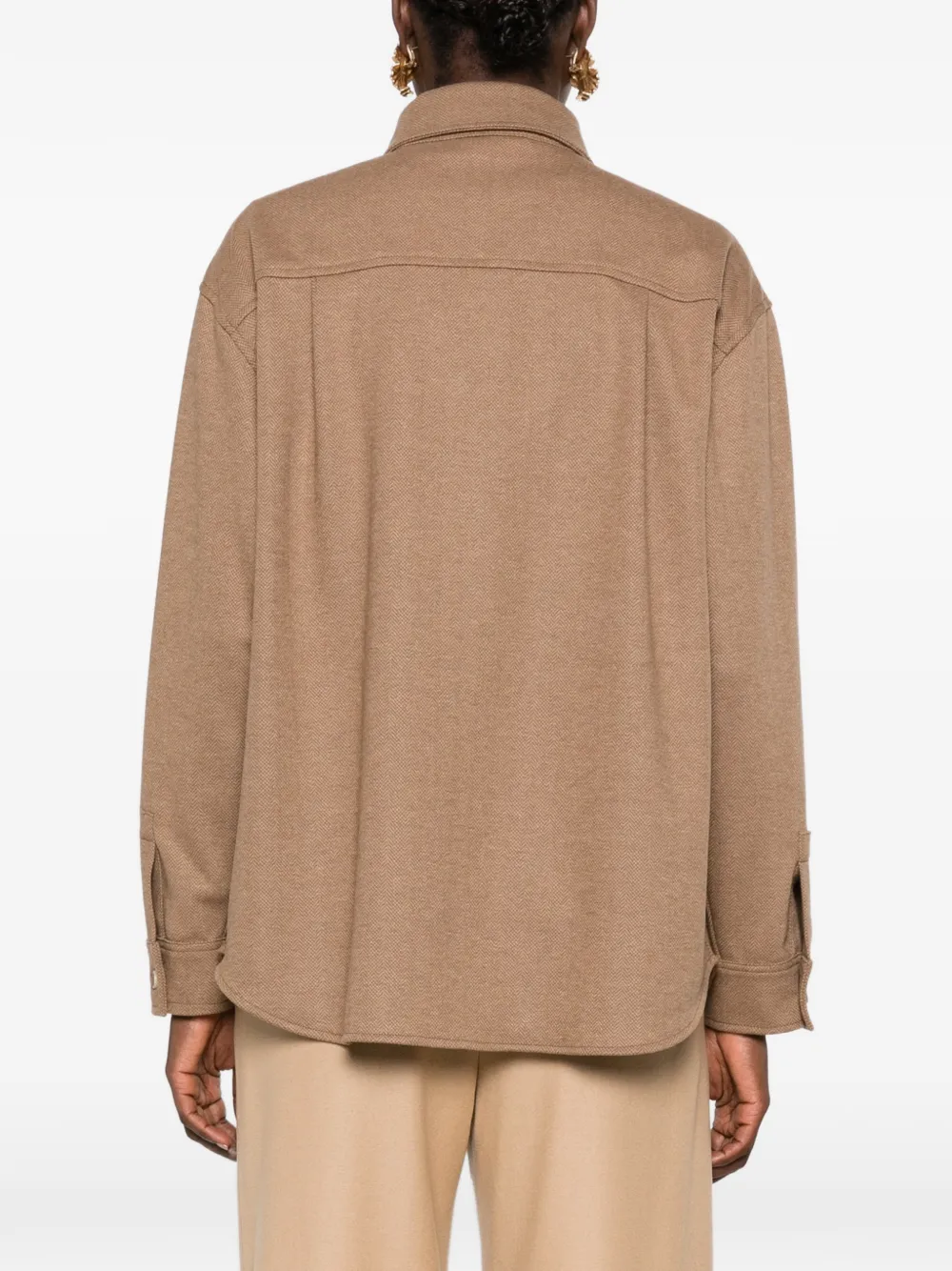 Max Mara herringbone patch-pocket jacket Bruin