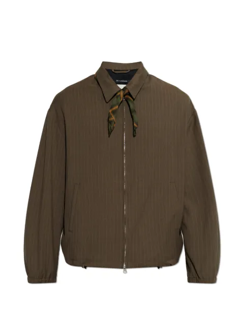 Song For The Mute pinstripe-pattern scarf-detail jacket