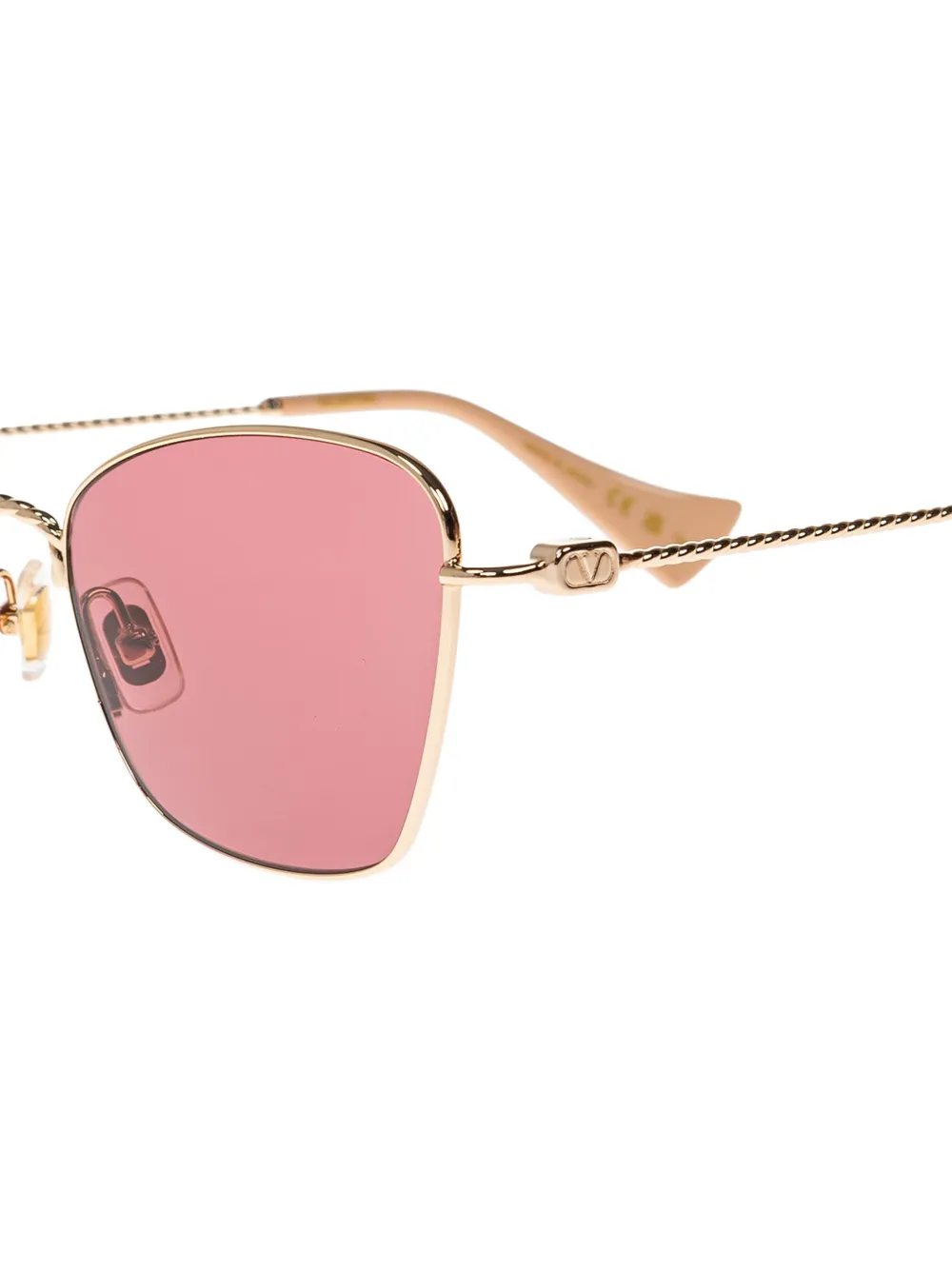 VALENTINO GARAVANI EYEWEAR VLogo zonnebril met geometrisch montuur Goud