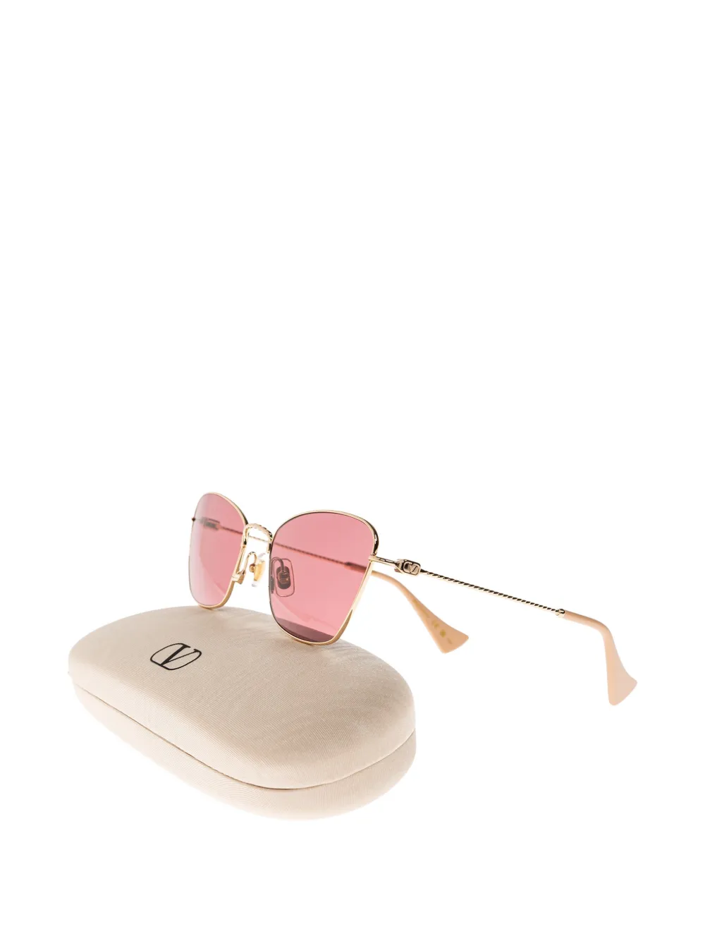 VALENTINO GARAVANI EYEWEAR VLogo zonnebril met geometrisch montuur Goud