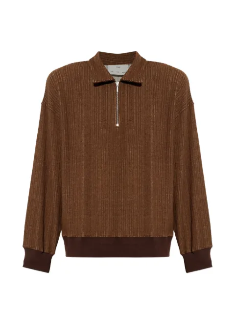 Song For The Mute ribbed-knit zip-up polo shirt