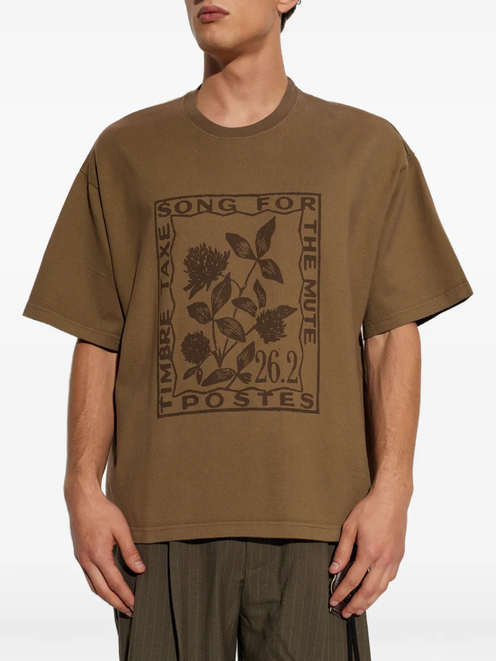 Song For The Mute T-shirt met grafische print Bruin