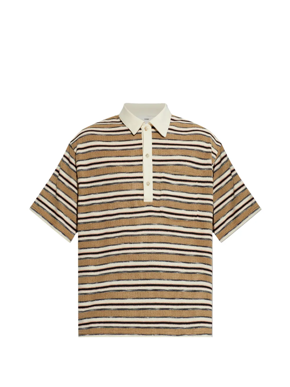 Song For The Mute striped short-sleeve polo shirt - Tons neutres Song For The Mute striped short-sleeve polo shirt - Tons neutres