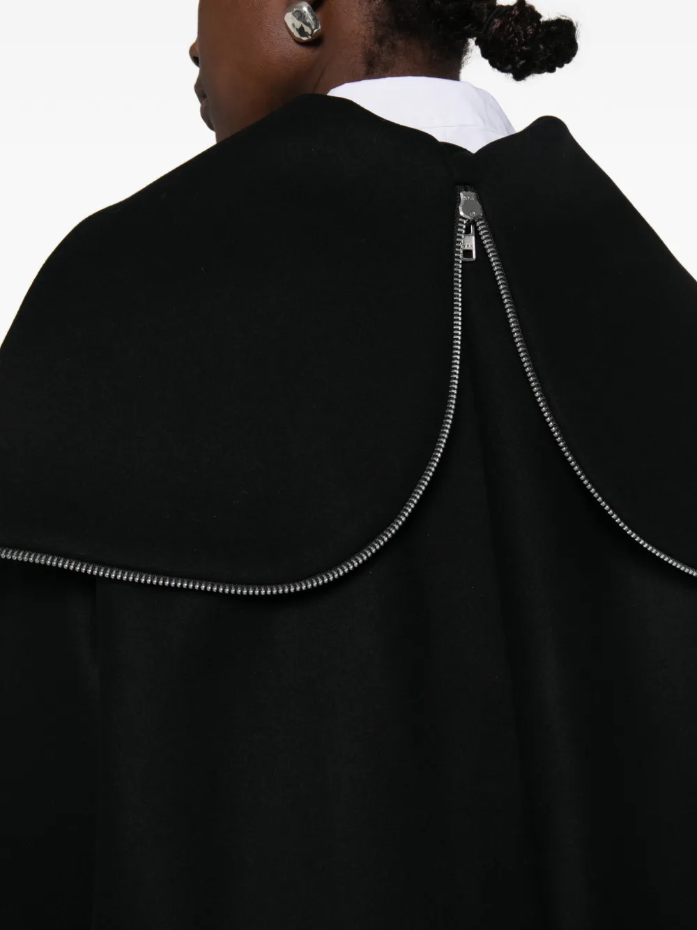 Simone Rocha crystal-embellished sailor-collar jacket Zwart