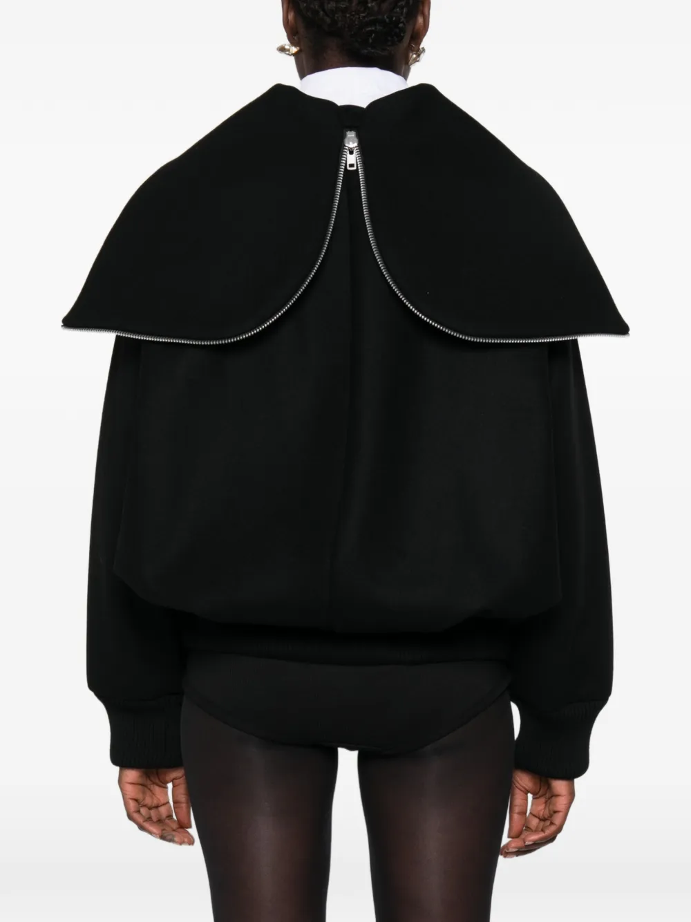 Simone Rocha crystal-embellished sailor-collar jacket Zwart