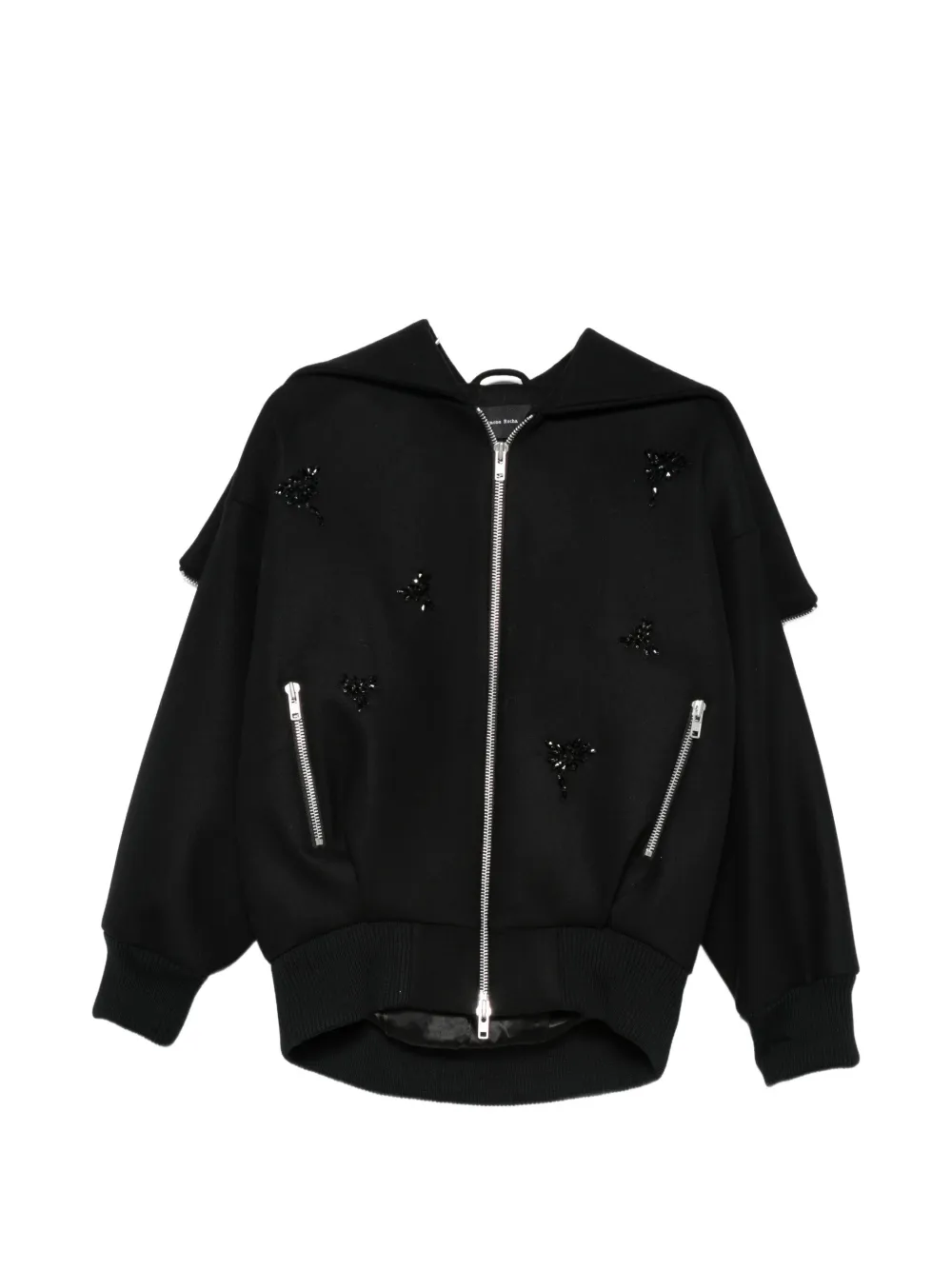 Simone Rocha crystal-embellished sailor-collar jacket - Noir Simone Rocha crystal-embellished sailor-collar jacket - Noir