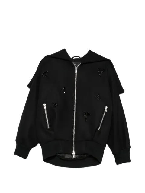 Simone Rocha crystal-embellished sailor-collar jacket