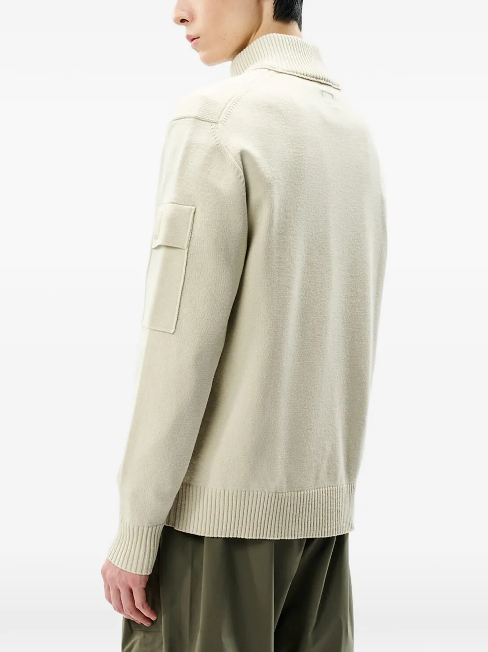 C.P. Company Metropolis Series extrafine-merino-wool half-zip sweater Beige