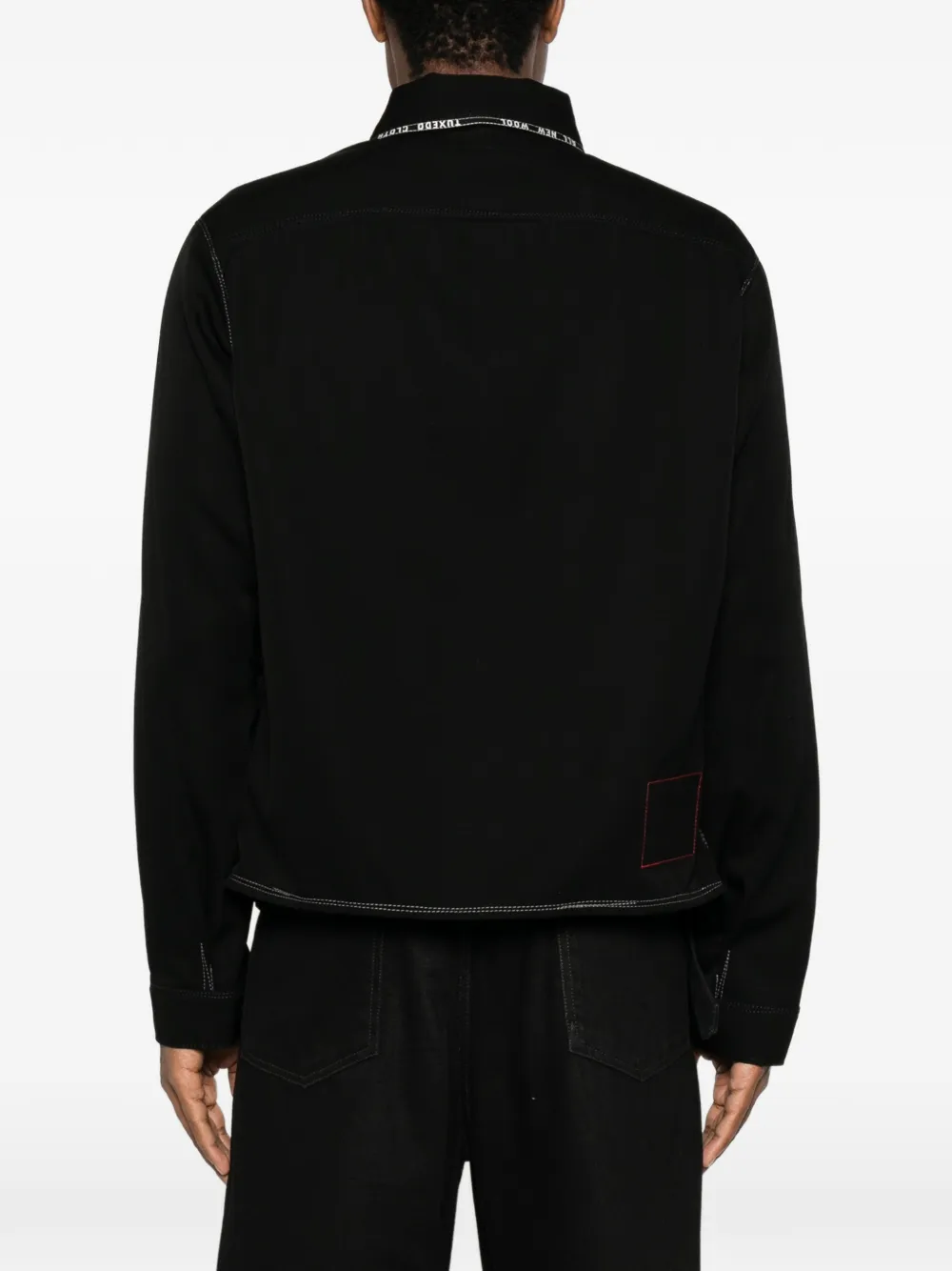 Junya Watanabe MAN x Levi's shirtjack met contrasterende stiksels en logo-print Zwart