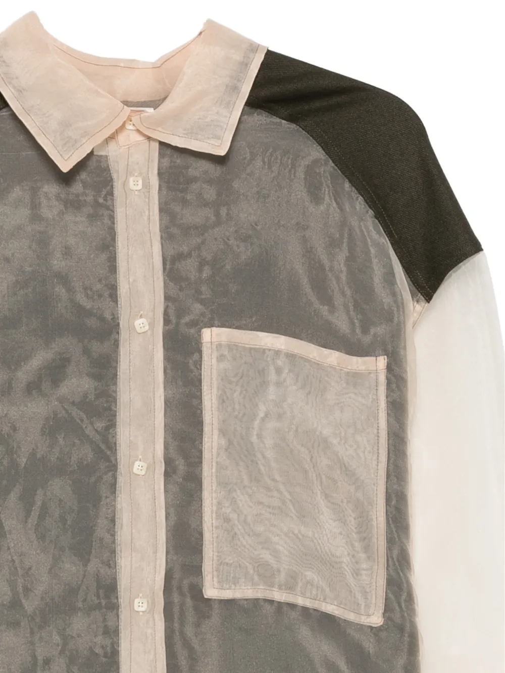 Alysi sheer-panelled shirt Grijs