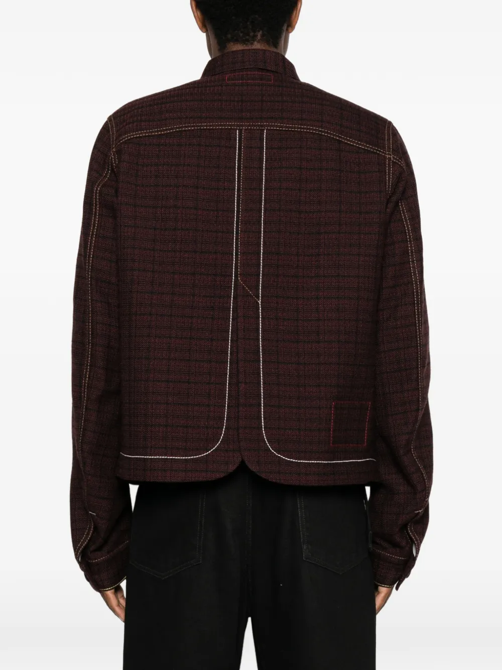 Junya Watanabe MAN x Levi's geruit shirtjack met contrasterende stiksels Rood