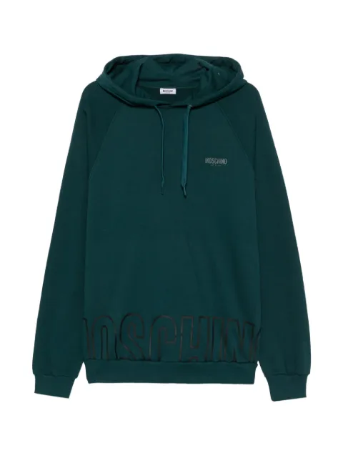 Moschino logo-print raglan-sleeve hoodie