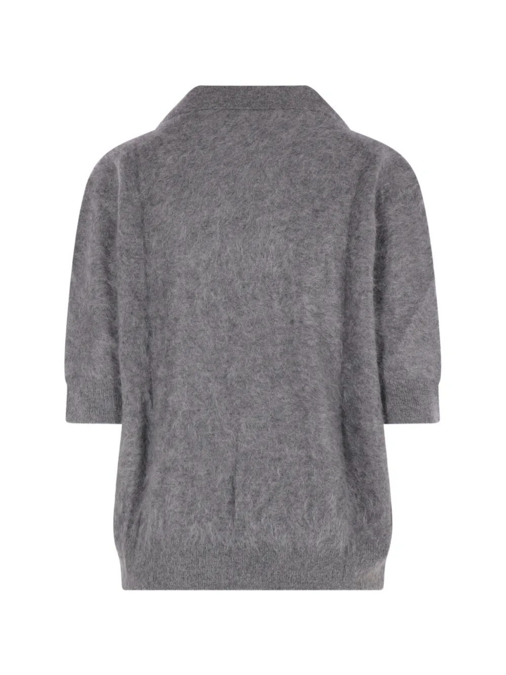 arch4 Kaia cashmere spread-collar short-sleeved sweater Grijs