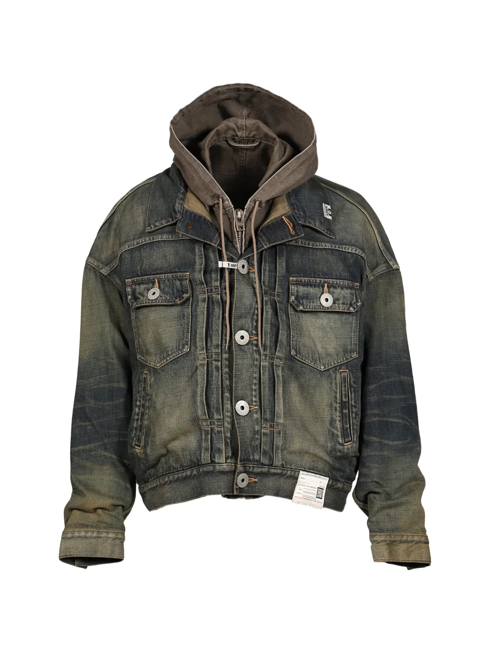 Maison MIHARA YASUHIRO shifted layer denim jacket - Blu