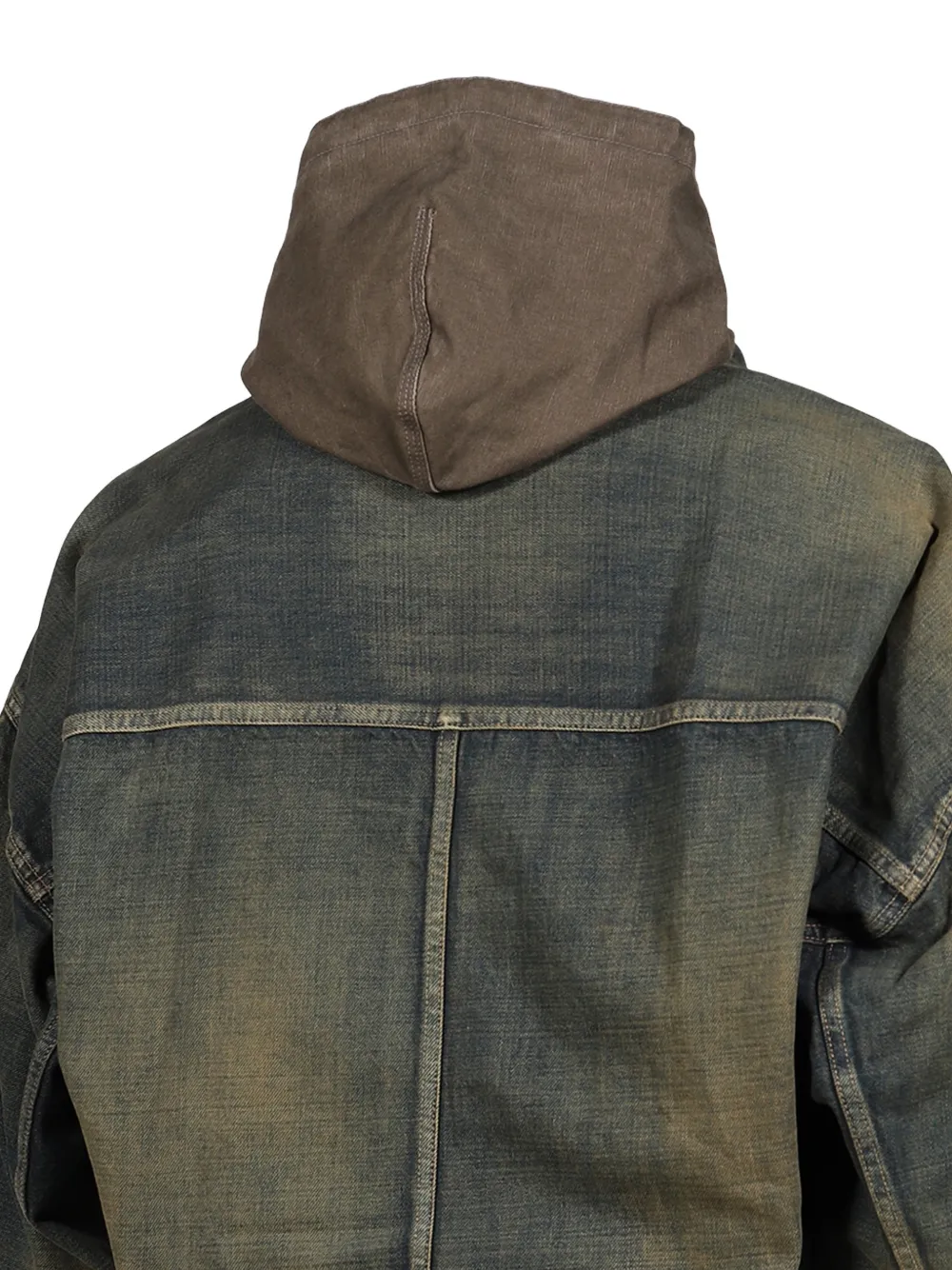 Maison MIHARA YASUHIRO shifted layer denim jacket Blauw