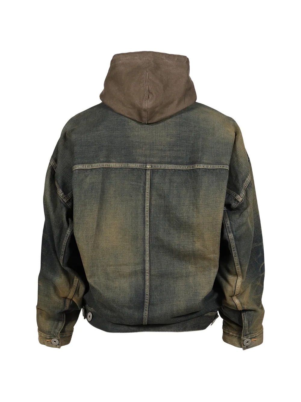 Maison MIHARA YASUHIRO shifted layer denim jacket Blauw