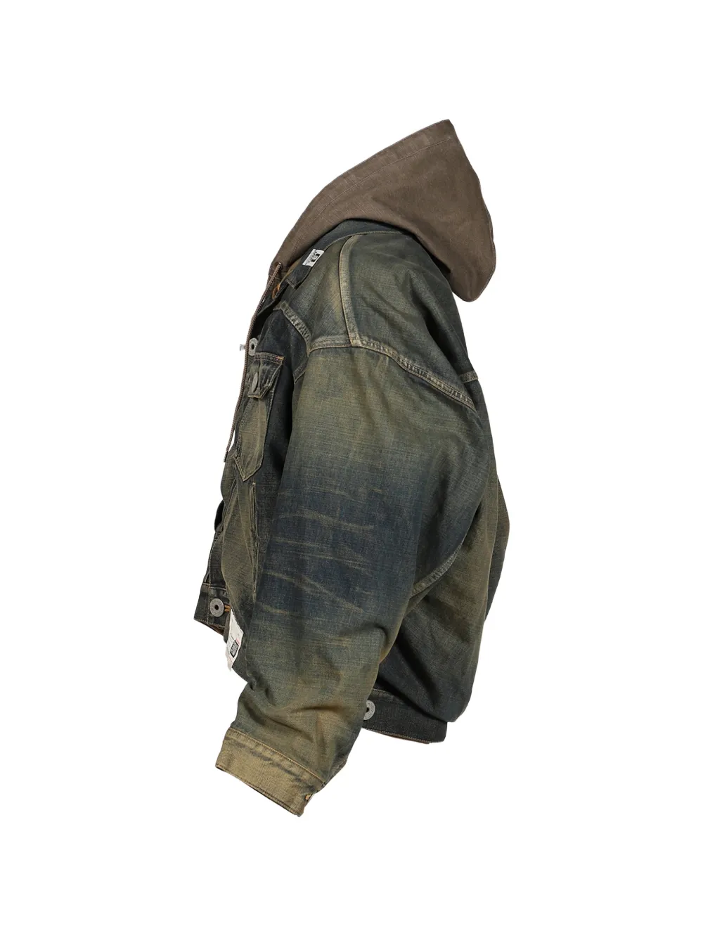 Maison MIHARA YASUHIRO shifted layer denim jacket Blauw