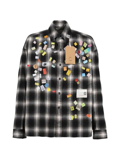 Maison MIHARA YASUHIRO price-sticker printed check shirt