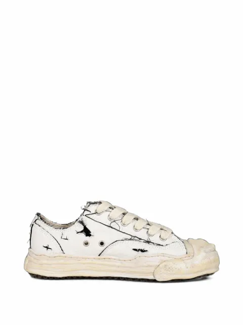 Maison MIHARA YASUHIRO tenis Hank de lona con efecto rasgado