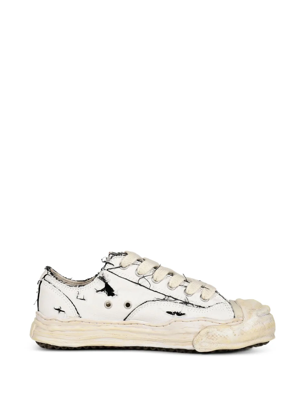 Maison MIHARA YASUHIRO Hank ripping canvas sneakers - Weiß
