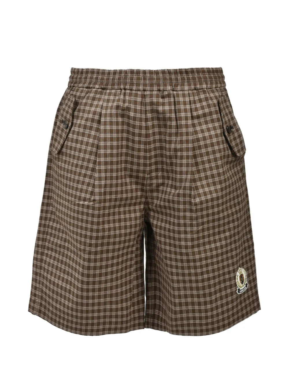BREATH Geruite shorts met geborduurd logo Bruin