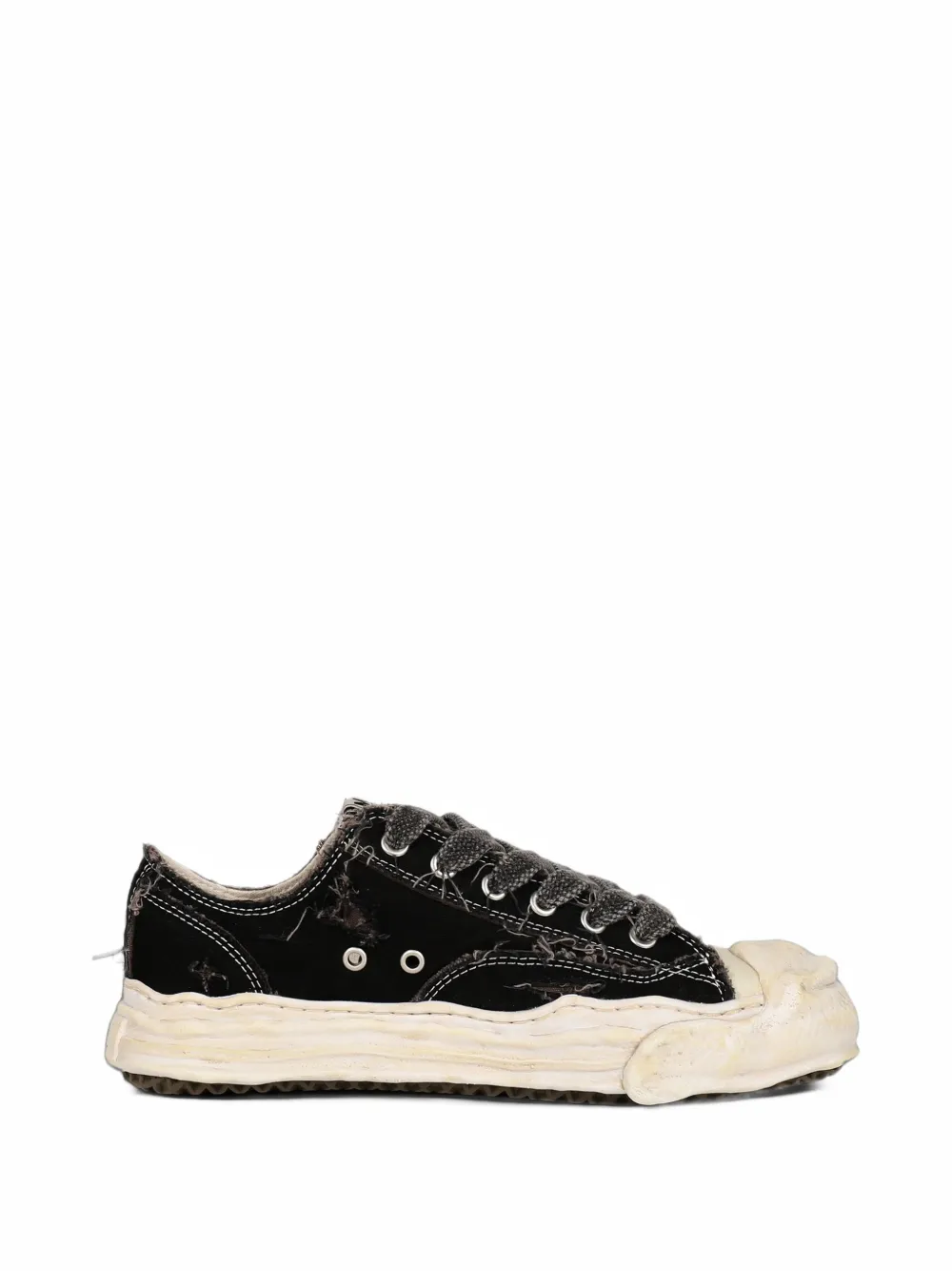 Maison MIHARA YASUHIRO Hank distressed canvas sneakers - Noir Maison MIHARA YASUHIRO Hank distressed canvas sneakers - Noir