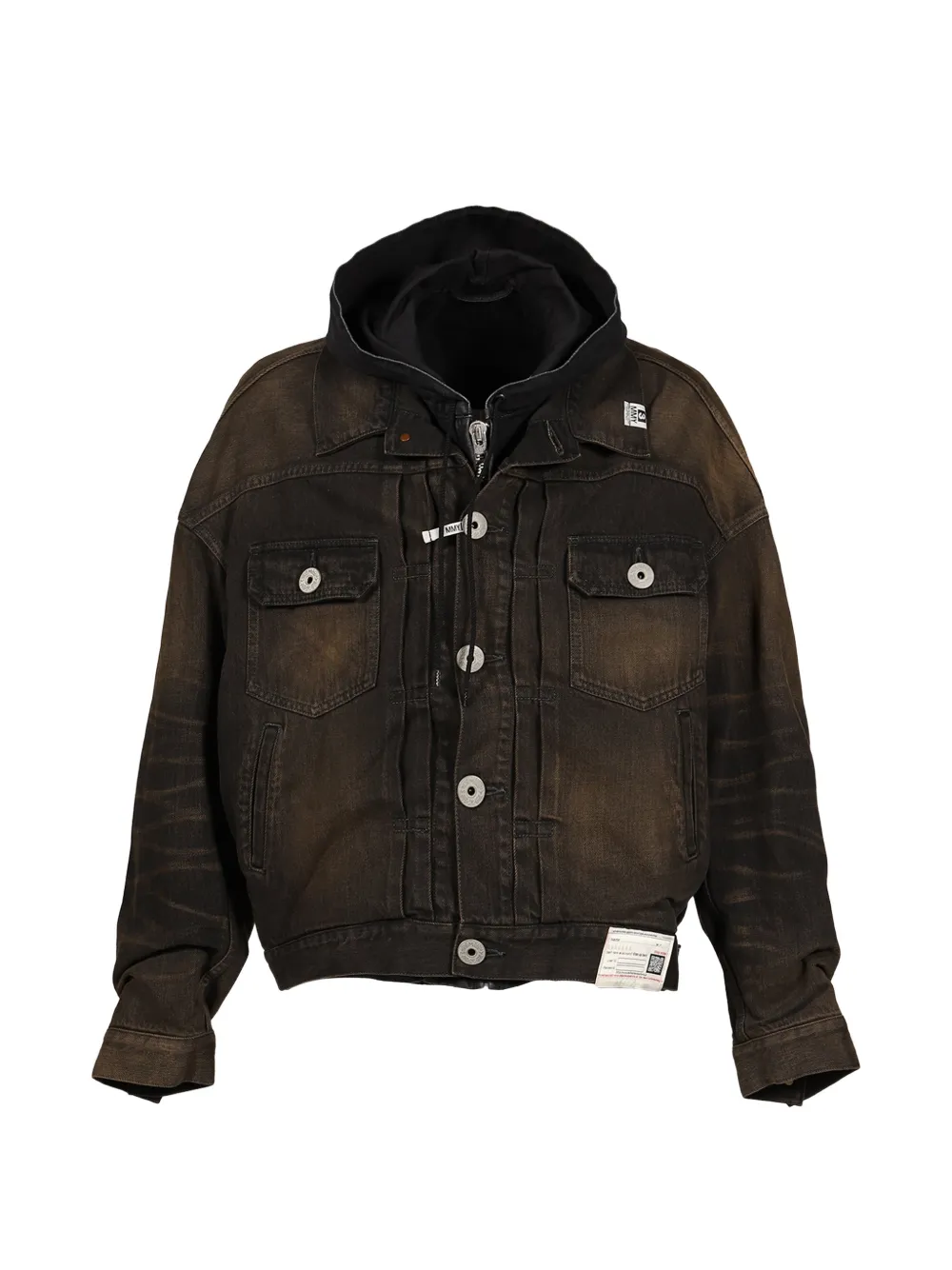 Maison MIHARA YASUHIRO shifted layer denim jacket - Noir Maison MIHARA YASUHIRO shifted layer denim jacket - Noir