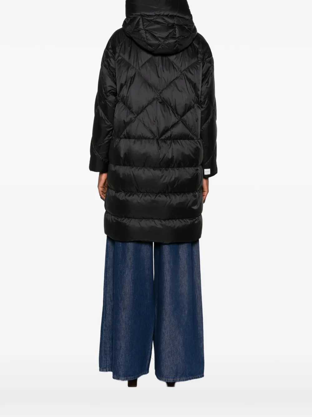 Max Mara quilted hooded jacket Zwart