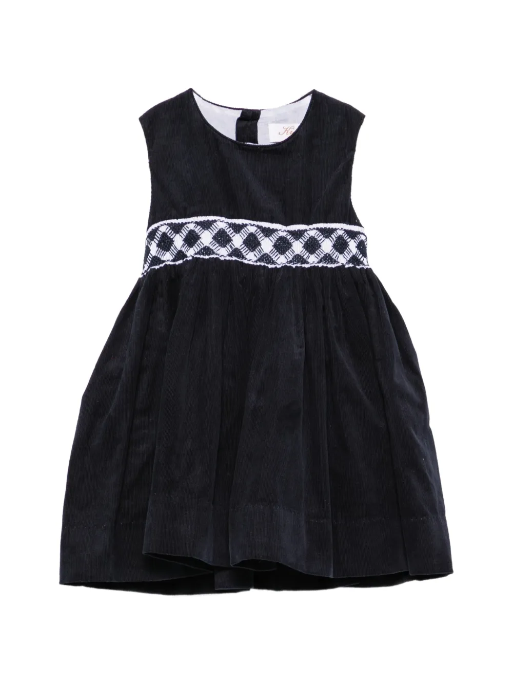 KIDIWI smocked corduroy dress Blauw
