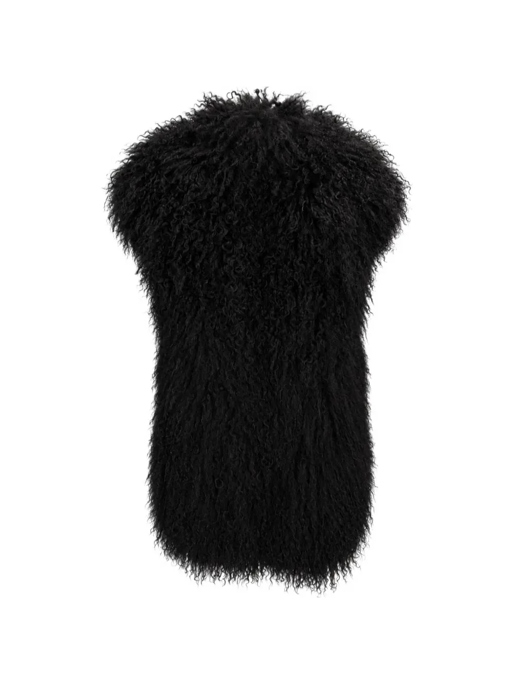 Yves Salomon Krullende lammy bodywarmer Zwart