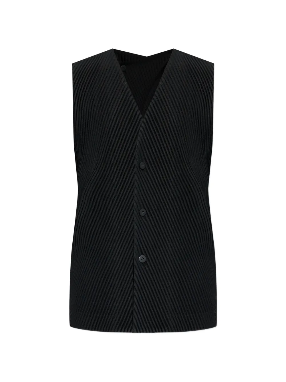 Homme Plissé Issey Miyake plissé-effect gilet jacket - Noir Homme Plissé Issey Miyake plissé-effect gilet jacket - Noir