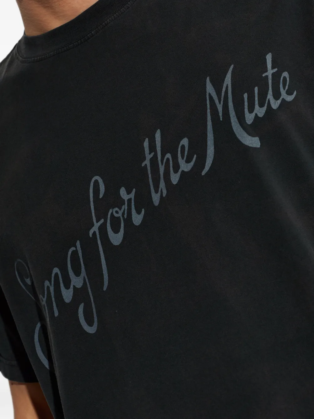 Song For The Mute T-shirt met logoprint Zwart