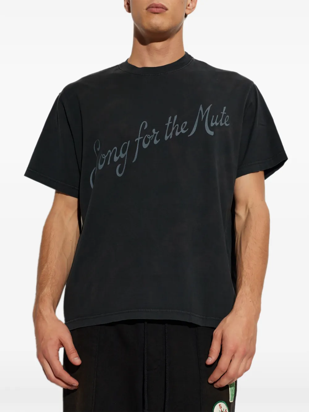 Song For The Mute T-shirt met logoprint Zwart