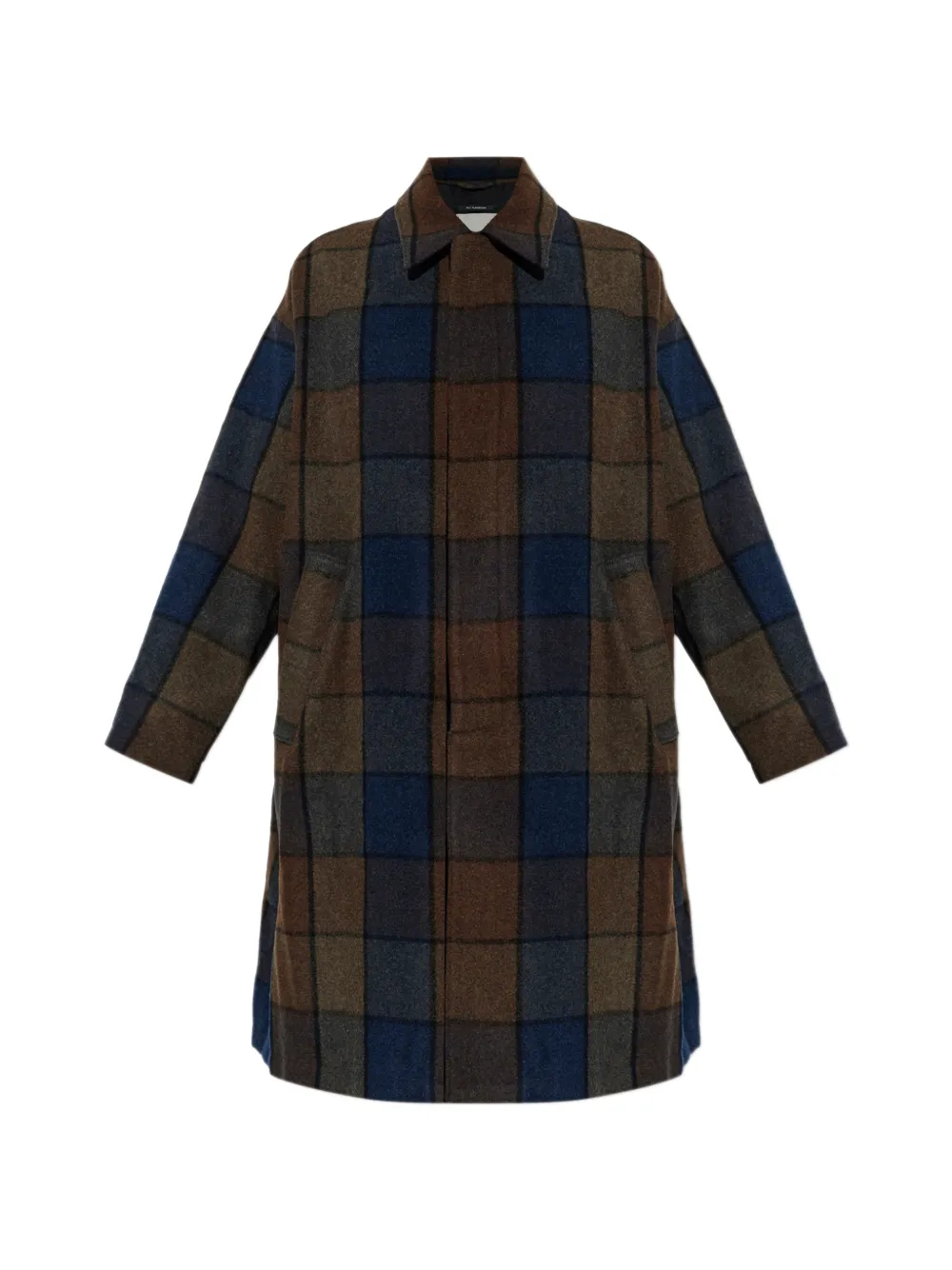 Song For The Mute check wool coat - Marron Song For The Mute check wool coat - Marron