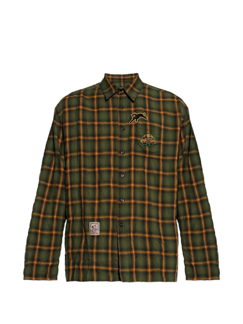 Song For The Mute check-pattern patch-detail shirt - Vert Song For The Mute check-pattern patch-detail shirt - Vert